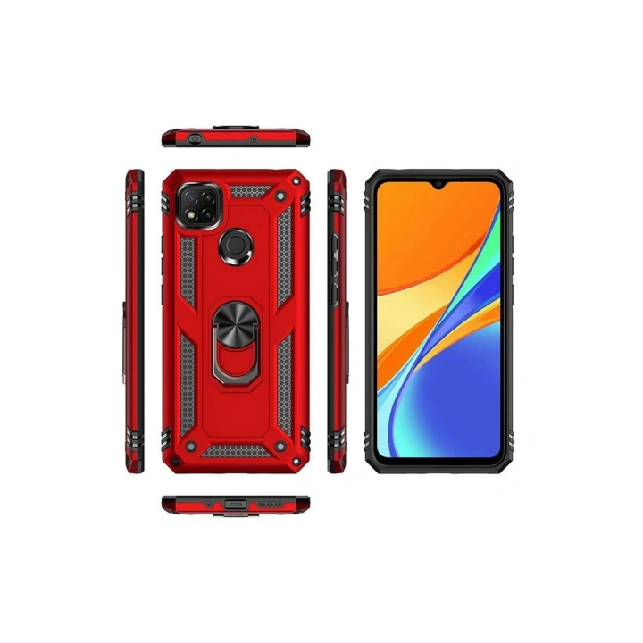 Mey İthalat®   Redmi 9C Kılıf Sofya Yüzüklü Silikon Kapak - Rose