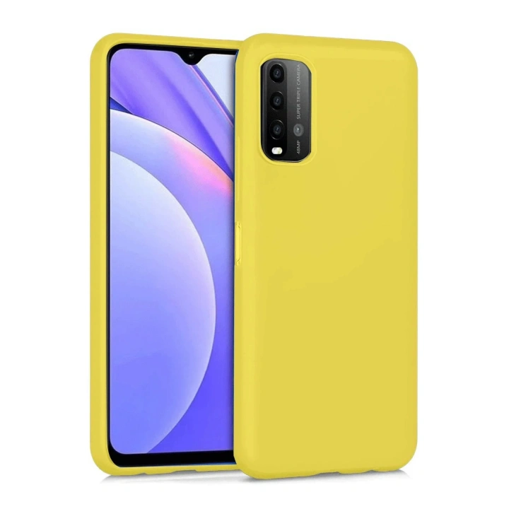 Mey İthalat®   Redmi 9T Kılıf Nano içi Kadife Silikon - Sarı