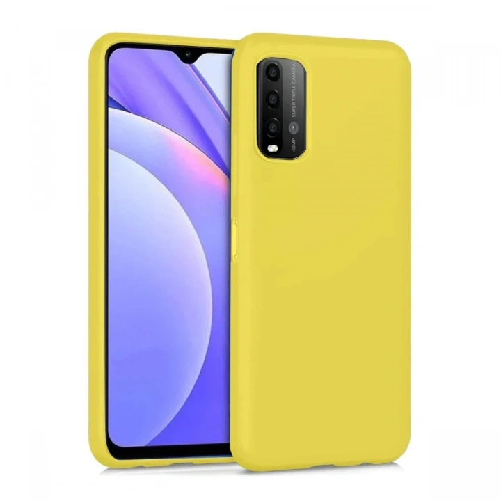 Mey İthalat®   Redmi 9T Kılıf Nano içi Kadife Silikon - Sarı