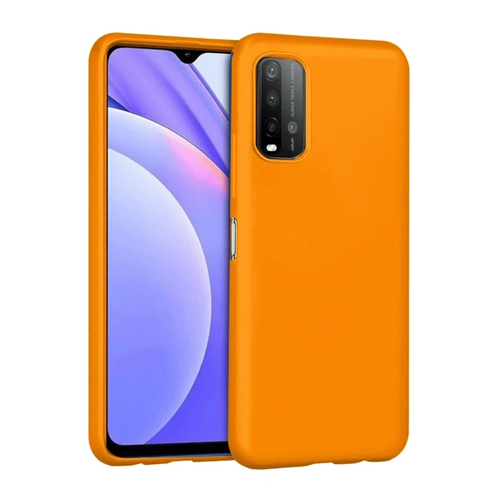 Mey İthalat®   Redmi 9T Kılıf Nano içi Kadife Silikon - Turuncu
