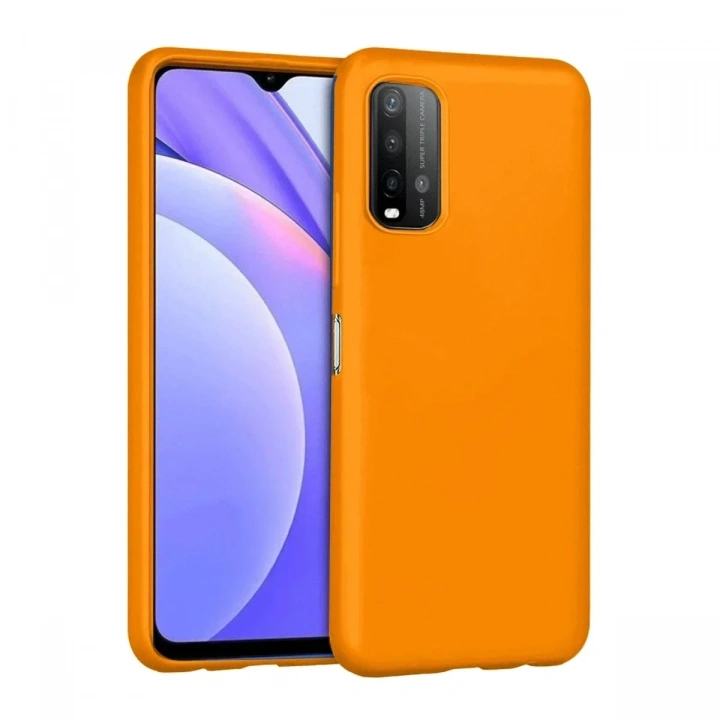 Mey İthalat®   Redmi 9T Kılıf Nano içi Kadife Silikon - Turuncu