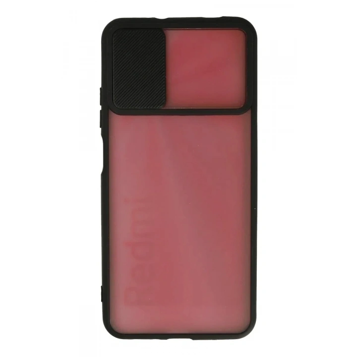 Mey İthalat®   Redmi 9T Kılıf Palm Buzlu Kamera Sürgülü Silikon - Siyah