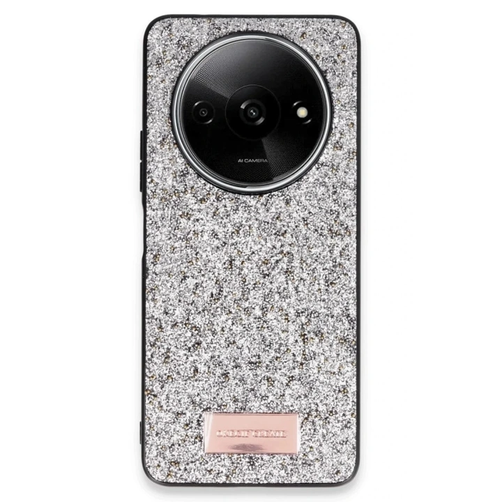 Mey İthalat®   Redmi A3 4G Bright Simli Kapak - Gümüş