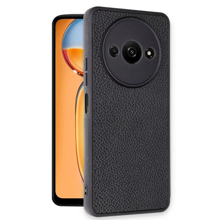 Mey İthalat®   Redmi A3 4G Kılıf Aras Deri Kapak - Siyah