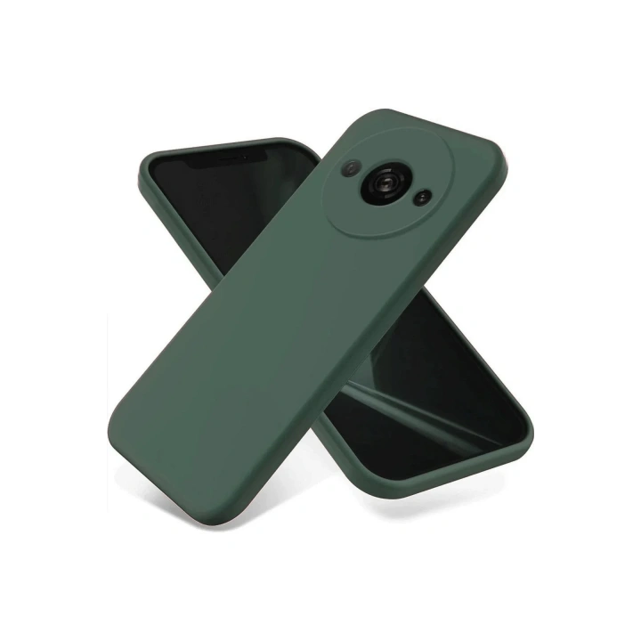 Mey İthalat®   Redmi A3 4G Kılıf First Silikon - Koyu Yeşil