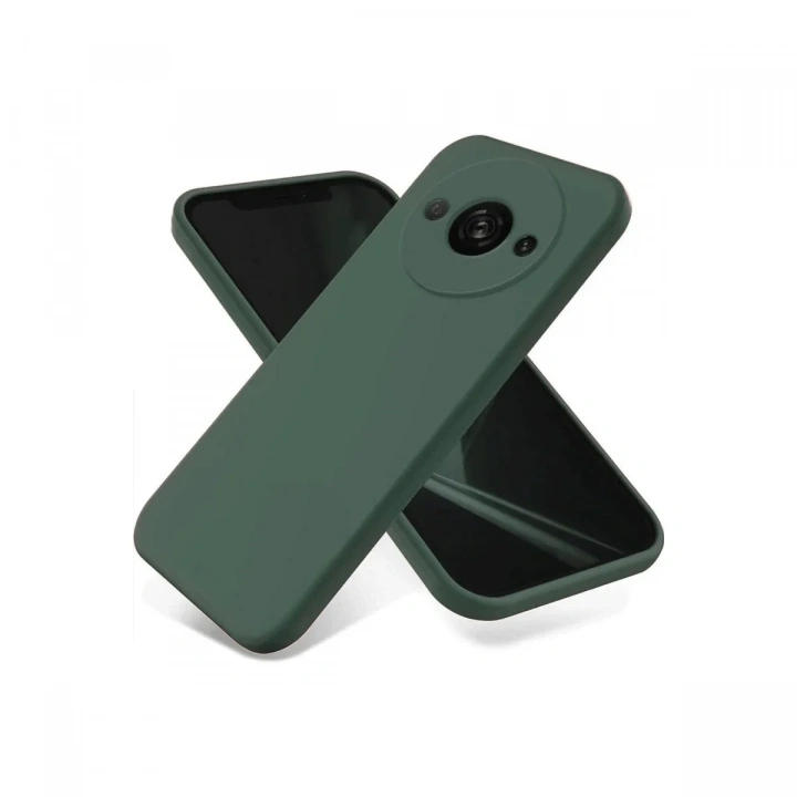 Mey İthalat®   Redmi A3 4G Kılıf First Silikon - Koyu Yeşil