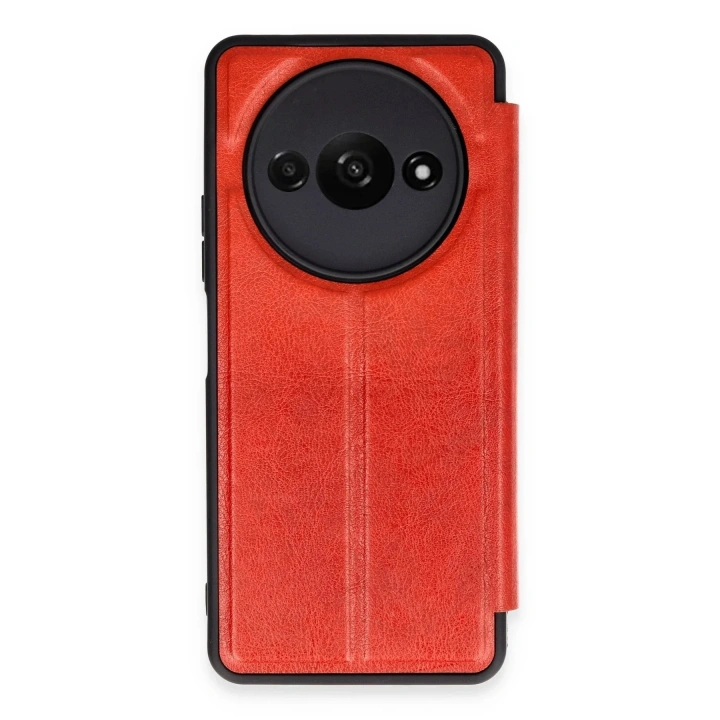 Mey İthalat®   Redmi A3 4G Kılıf Flip Cover - Kırmızı