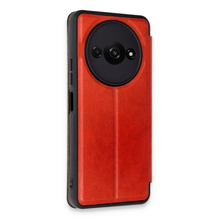 Mey İthalat®   Redmi A3 4G Kılıf Flip Cover - Kırmızı