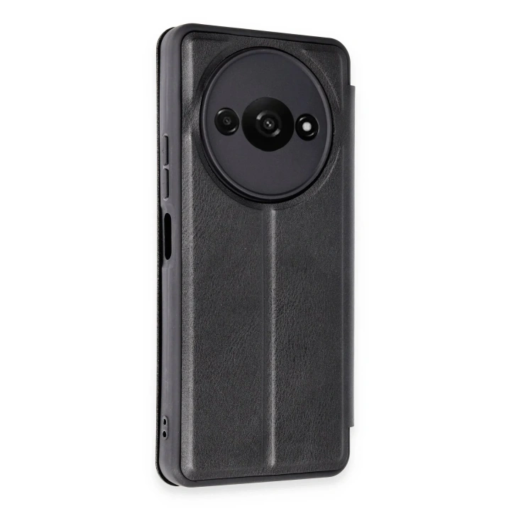Mey İthalat®   Redmi A3 4G Kılıf Flip Cover - Siyah