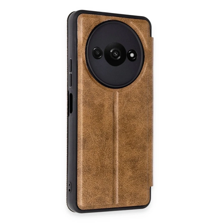 Mey İthalat®   Redmi A3 4G Kılıf Flip Cover - Taba