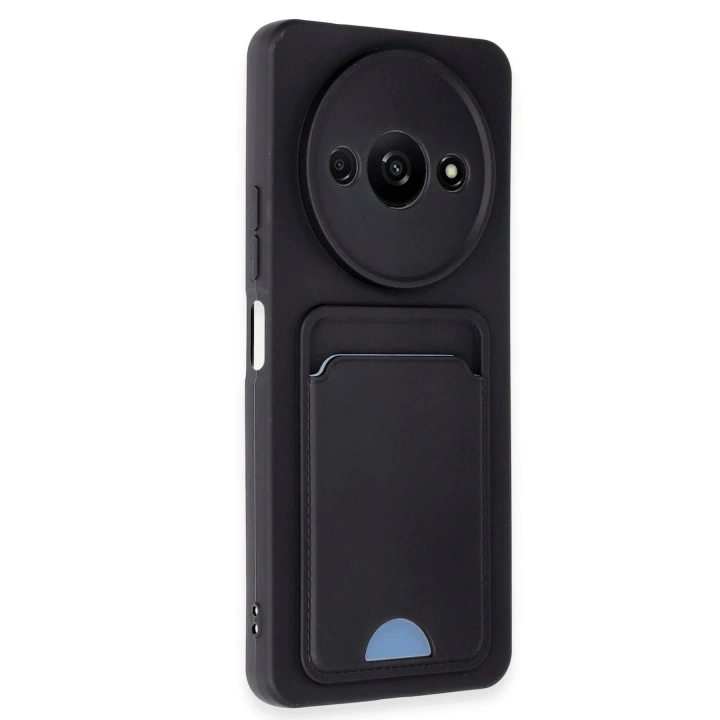 Mey İthalat®   Redmi A3 4G Kılıf Kelvin Kartvizitli Silikon - Siyah