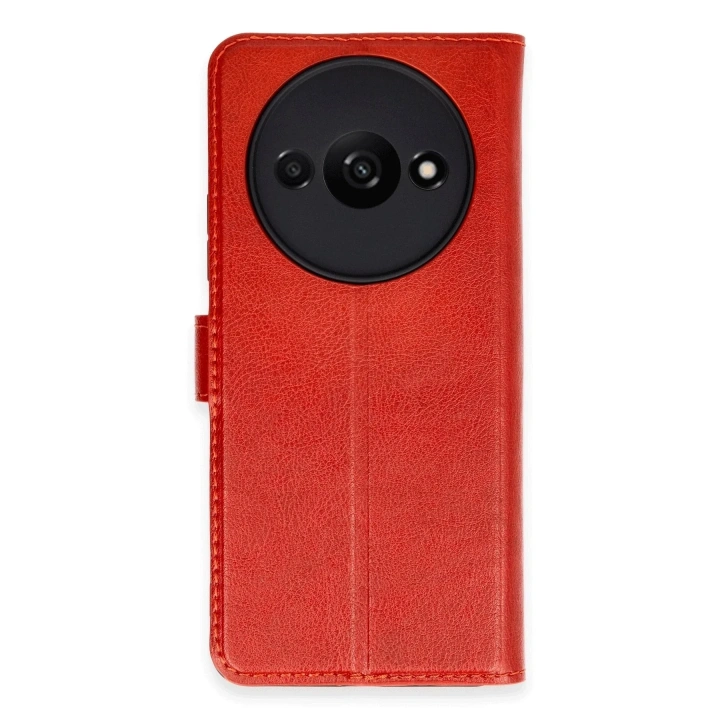 Mey İthalat®   Redmi A3 4G Kılıf Trend S Plus Kapaklı Kılıf - Kırmızı