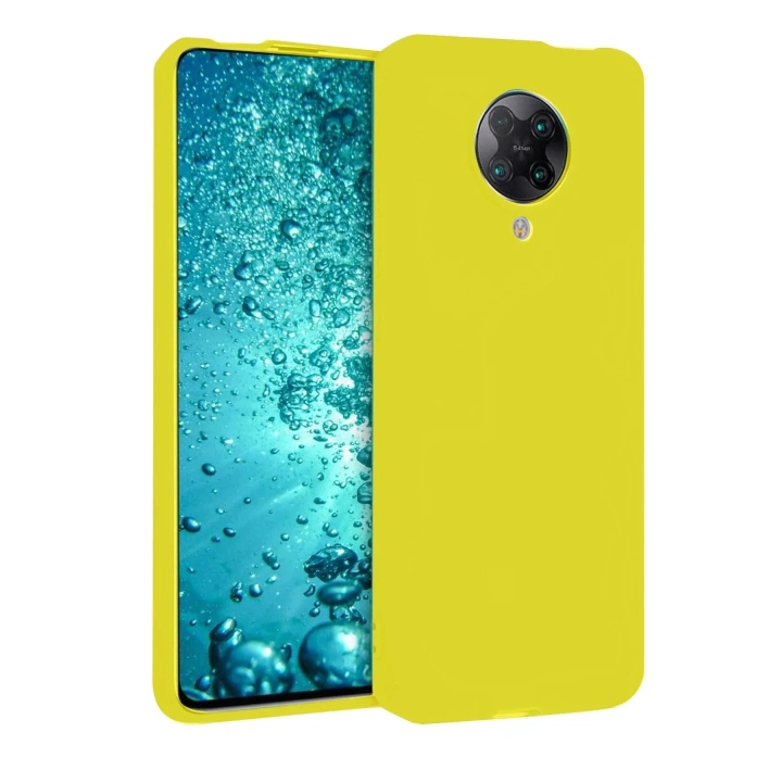 Mey İthalat®   Redmi K30 Pro Kılıf Nano içi Kadife Silikon - Sarı