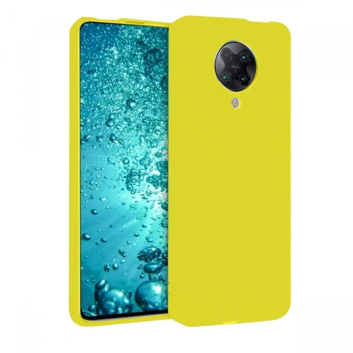 Mey İthalat®   Redmi K30 Pro Kılıf Nano içi Kadife Silikon - Sarı