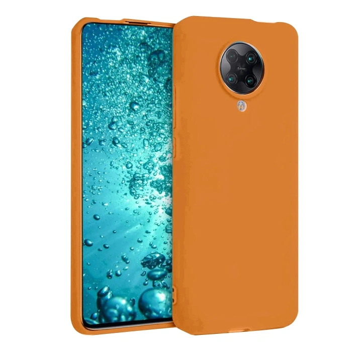 Mey İthalat®   Redmi K30 Pro Kılıf Nano içi Kadife Silikon - Turuncu