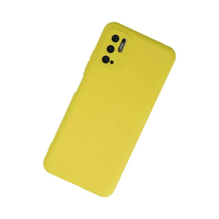 Mey İthalat®   Redmi Note 10 5G Kılıf Nano içi Kadife Silikon - Sarı