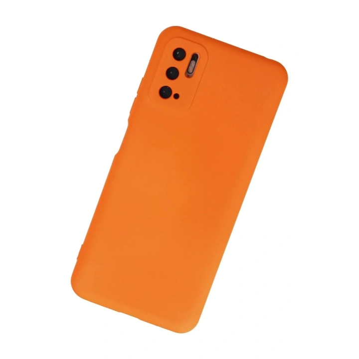 Mey İthalat®   Redmi Note 10 5G Kılıf Nano içi Kadife Silikon - Turuncu