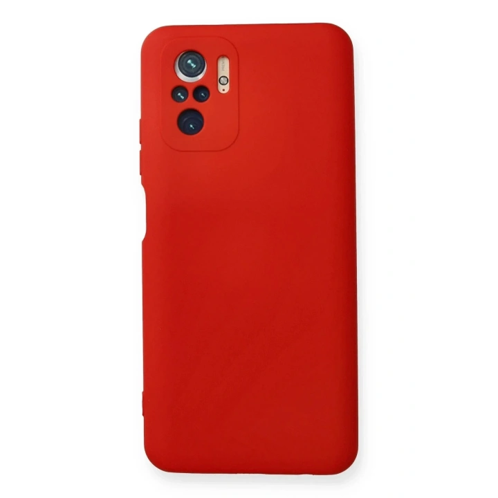 Mey İthalat®   Redmi Note 10 Kılıf Nano içi Kadife Silikon - Kırmızı