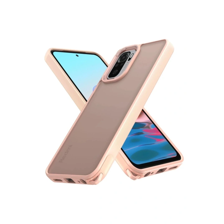 Mey İthalat®   Redmi Note 10 Pro Kılıf Elegant Kapak - Pudra
