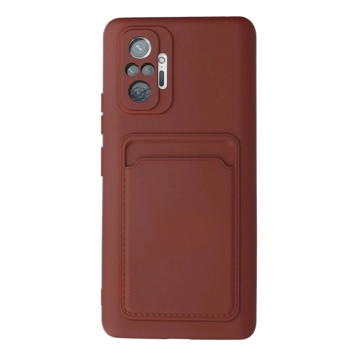 Mey İthalat®   Redmi Note 10 Pro Kılıf Kelvin Kartvizitli Silikon - Bordo