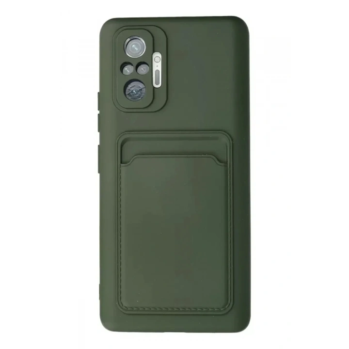 Mey İthalat®   Redmi Note 10 Pro Kılıf Kelvin Kartvizitli Silikon - Koyu Yeşil