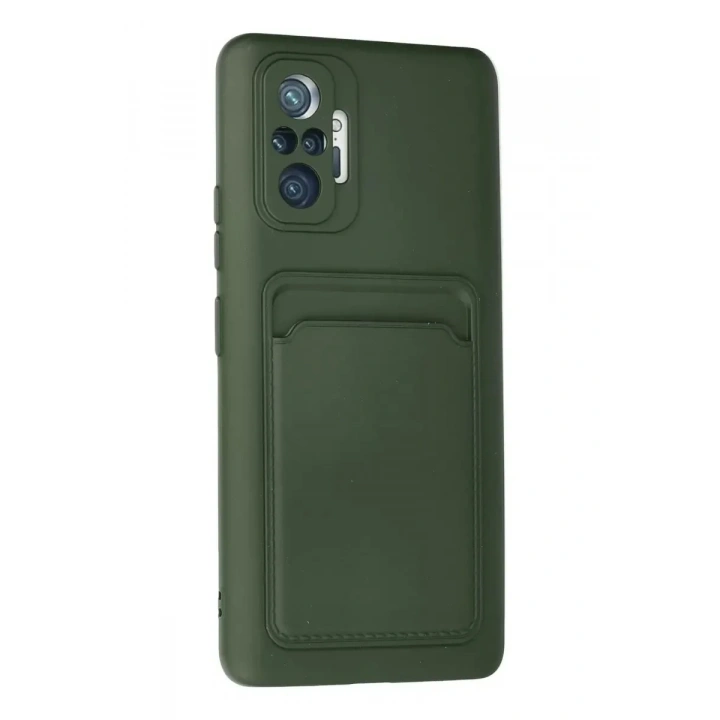 Mey İthalat®   Redmi Note 10 Pro Kılıf Kelvin Kartvizitli Silikon - Koyu Yeşil