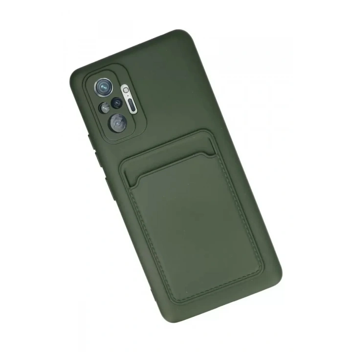 Mey İthalat®   Redmi Note 10 Pro Kılıf Kelvin Kartvizitli Silikon - Koyu Yeşil