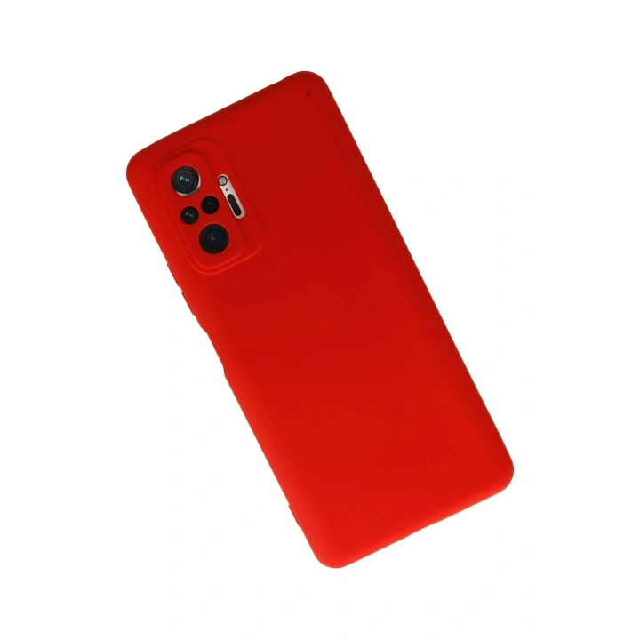 Mey İthalat®   Redmi Note 10 Pro Kılıf Nano içi Kadife Silikon - Kırmızı