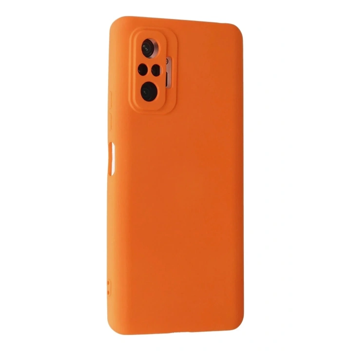 Mey İthalat®   Redmi Note 10 Pro Kılıf Nano içi Kadife Silikon - Turuncu