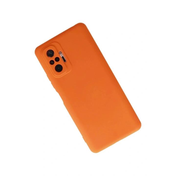 Mey İthalat®   Redmi Note 10 Pro Kılıf Nano içi Kadife Silikon - Turuncu