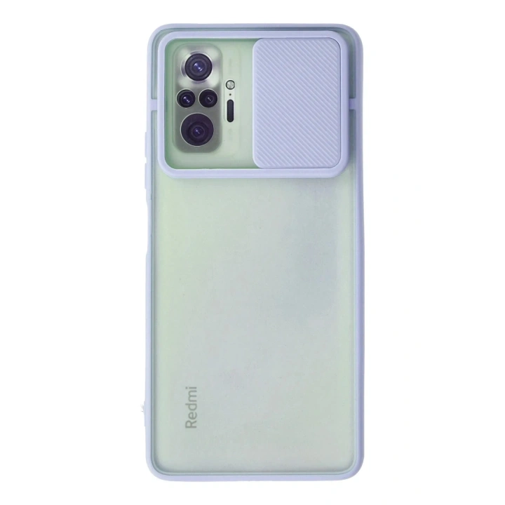Mey İthalat®   Redmi Note 10 Pro Kılıf Palm Buzlu Kamera Sürgülü Silikon - Lila