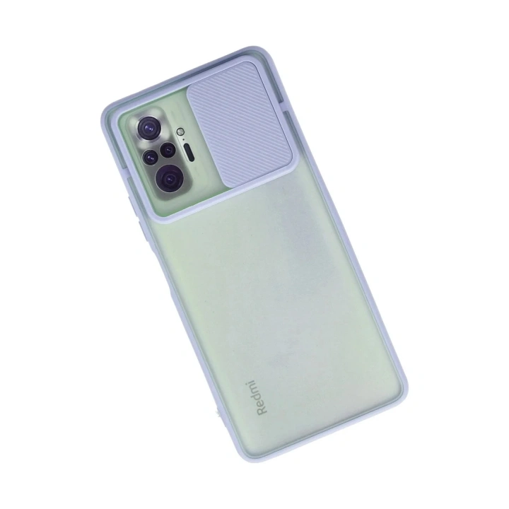 Mey İthalat®   Redmi Note 10 Pro Kılıf Palm Buzlu Kamera Sürgülü Silikon - Lila