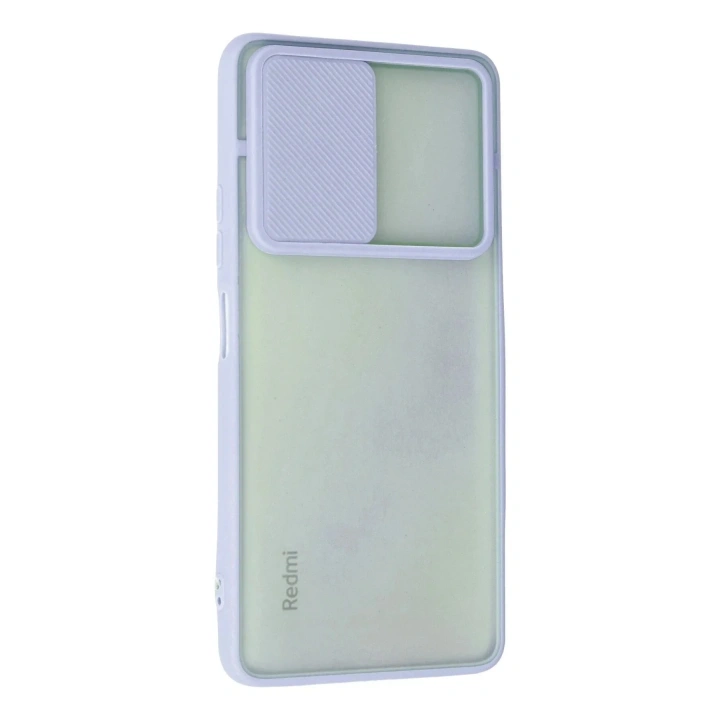 Mey İthalat®   Redmi Note 10 Pro Kılıf Palm Buzlu Kamera Sürgülü Silikon - Lila