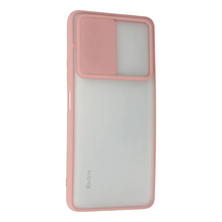 Mey İthalat®   Redmi Note 10 Pro Kılıf Palm Buzlu Kamera Sürgülü Silikon - Pembe