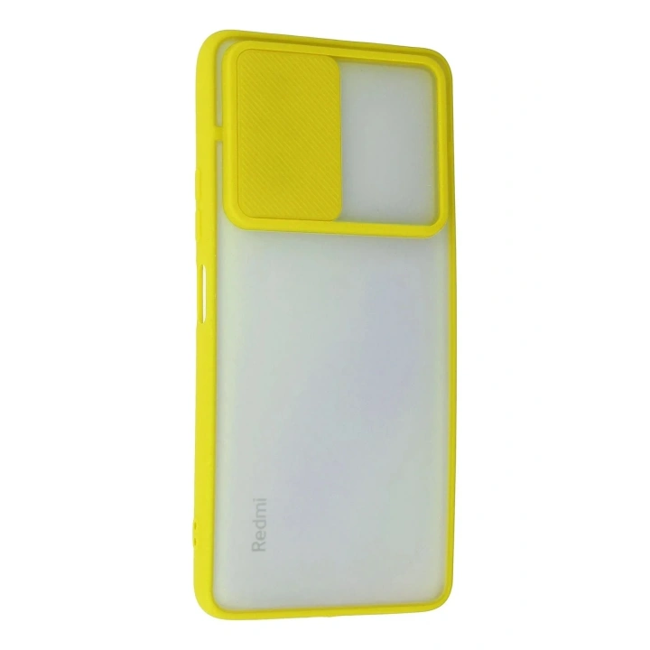 Mey İthalat®   Redmi Note 10 Pro Kılıf Palm Buzlu Kamera Sürgülü Silikon - Sarı