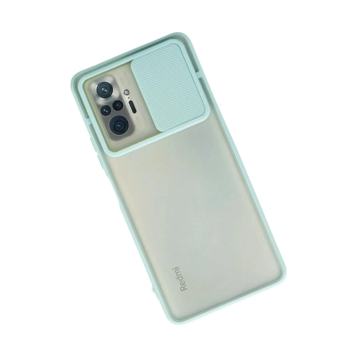 Mey İthalat®   Redmi Note 10 Pro Kılıf Palm Buzlu Kamera Sürgülü Silikon - Turkuaz