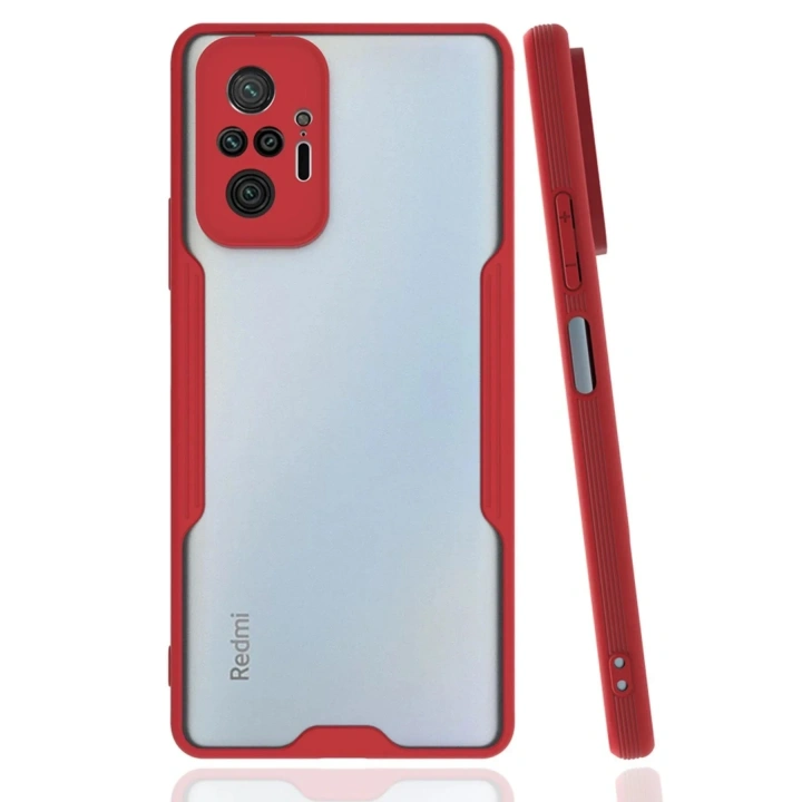 Mey İthalat®   Redmi Note 10 Pro Kılıf Platin Silikon - Kırmızı