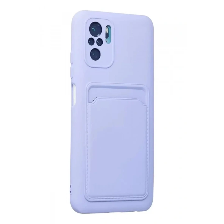 Mey İthalat®   Redmi Note 10S Kılıf Kelvin Kartvizitli Silikon - Lila
