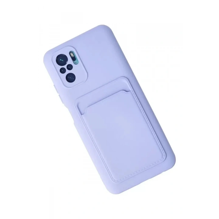 Mey İthalat®   Redmi Note 10S Kılıf Kelvin Kartvizitli Silikon - Lila