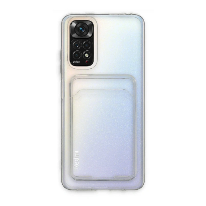 Mey İthalat®   Redmi Note 11 Kılıf Kart Şeffaf Silikon - Şeffaf