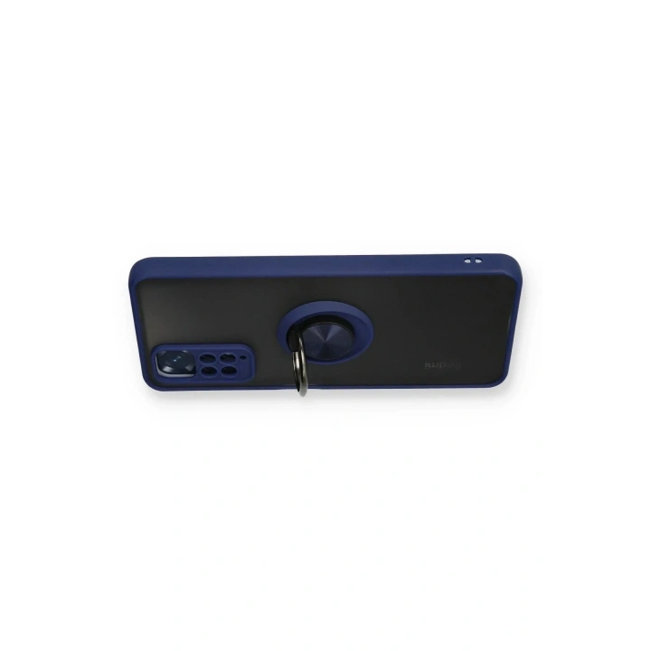 Mey İthalat®   Redmi Note 11 Kılıf Montreal Yüzüklü Silikon Kapak - Lacivert