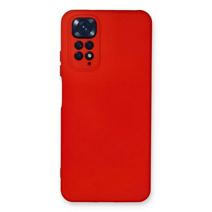 Mey İthalat®   Redmi Note 11 Kılıf Nano içi Kadife Silikon - Kırmızı