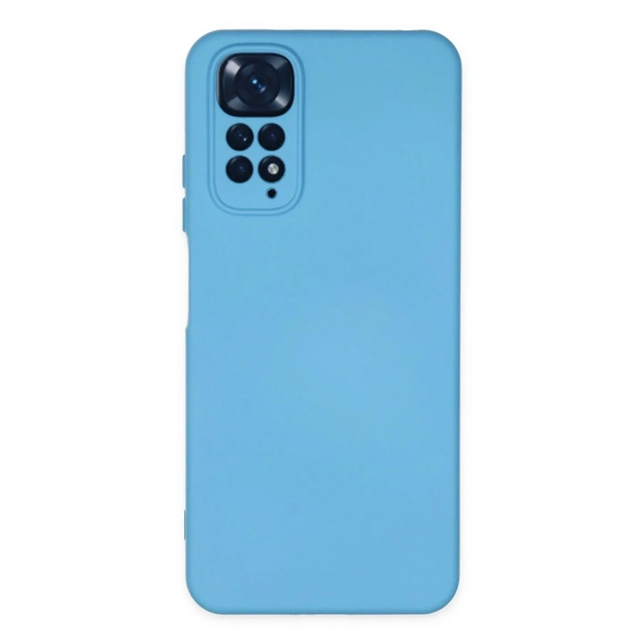 Mey İthalat®   Redmi Note 11 Kılıf Nano içi Kadife Silikon - Mavi