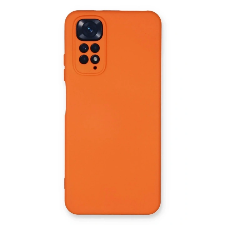 Mey İthalat®   Redmi Note 11 Kılıf Nano içi Kadife Silikon - Turuncu