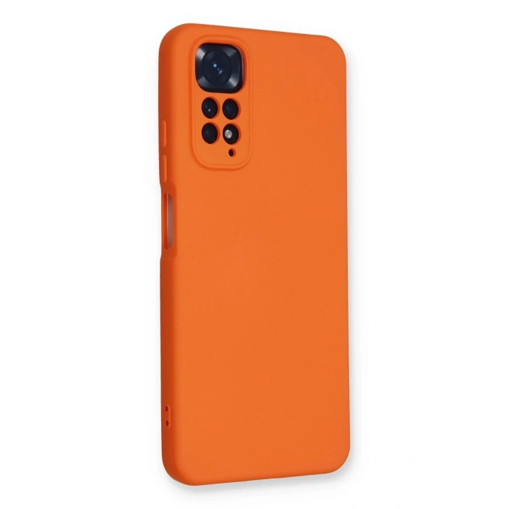 Mey İthalat®   Redmi Note 11 Kılıf Nano içi Kadife Silikon - Turuncu