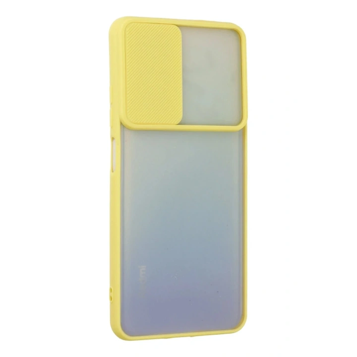 Mey İthalat®   Redmi Note 11 Kılıf Palm Buzlu Kamera Sürgülü Silikon - Sarı