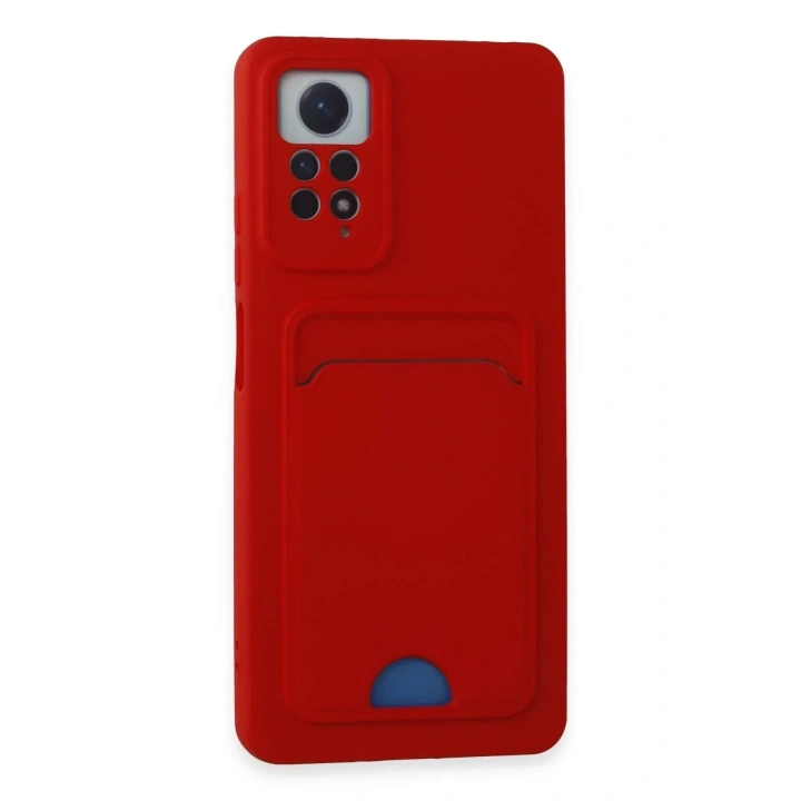 Mey İthalat®   Redmi Note 11 Pro Kılıf Kelvin Kartvizitli Silikon - Kırmızı