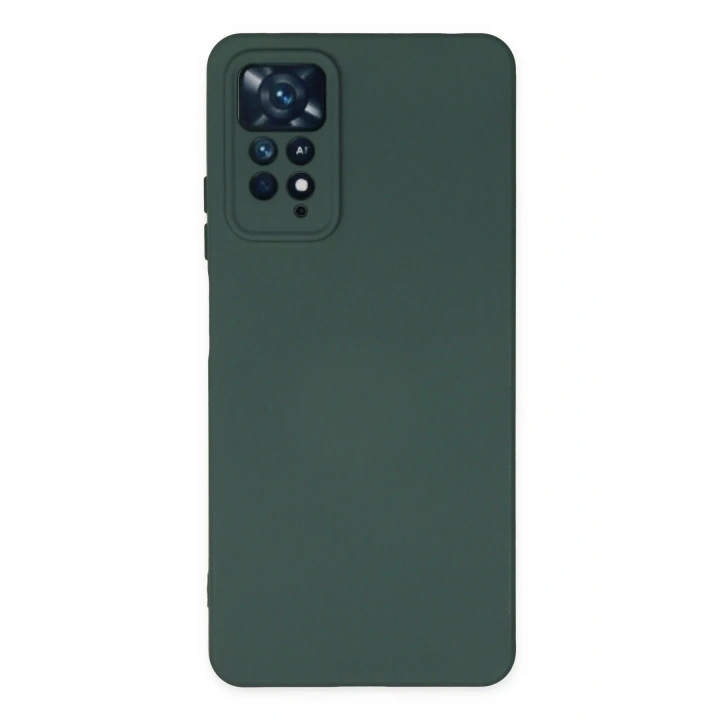 Mey İthalat®   Redmi Note 11 Pro Kılıf Nano içi Kadife Silikon - Koyu Yeşil