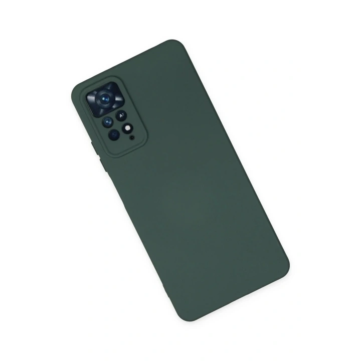 Mey İthalat®   Redmi Note 11 Pro Kılıf Nano içi Kadife Silikon - Koyu Yeşil