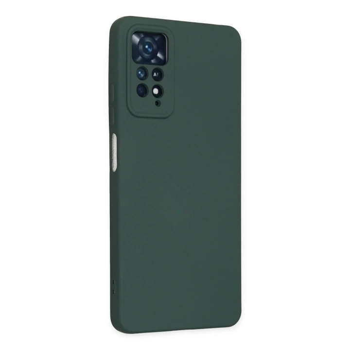 Mey İthalat®   Redmi Note 11 Pro Kılıf Nano içi Kadife Silikon - Koyu Yeşil